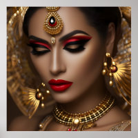 Exotische ägyptische Juwelen Frauen goldenes rotes