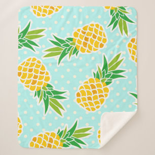 Exotische Ananas: Blue Polka-Dot Fun. Sherpadecke