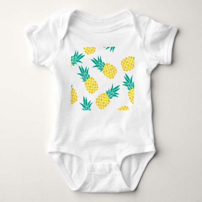 Exotische Ananas: Gelbe Freude. Baby Strampler (Vorderseite)