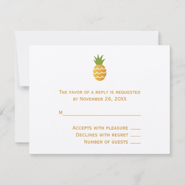 Exotische Ananas RSVP Karte (Vorderseite)