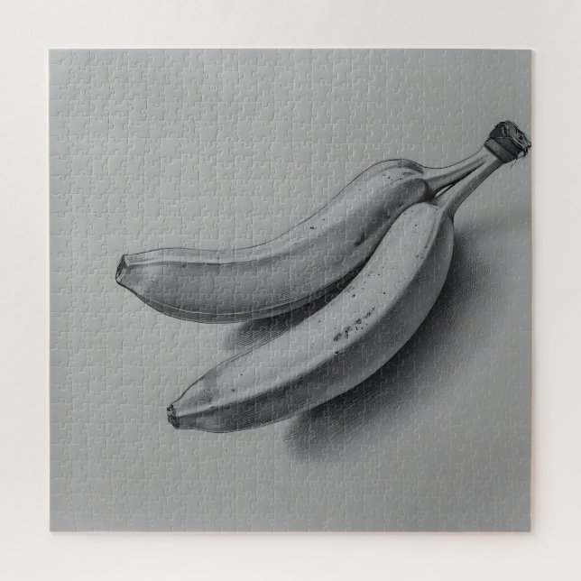 Exotische Banane in Grau Puzzle (Vertikal)