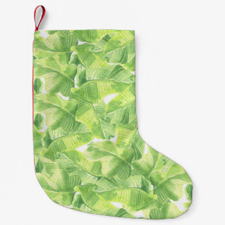 Exotische Blätter: Nahtlose Wasserfarbe Kleiner Weihnachtsstrumpf