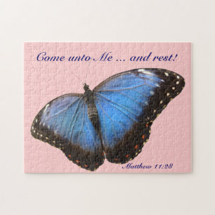 Exotische Blauer Schmetterling Puzzle