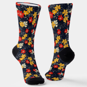 Exotische Blume Blumenmuster Socken