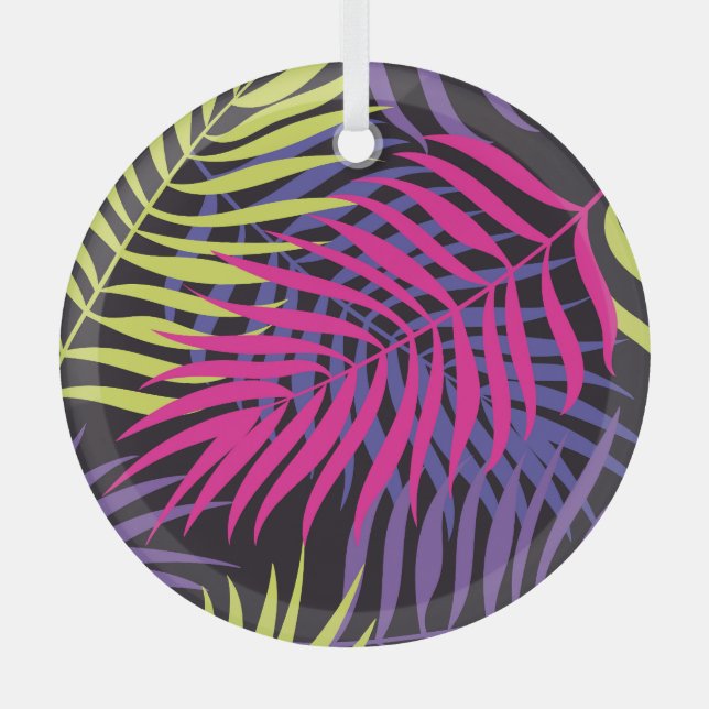 Exotische Blume: Flucht vor Jungle Pattern Ornament Aus Glas (Vorderseite)