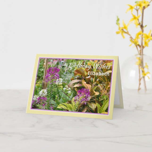 Exotische Blume Personalisiert Happy Birthday Card Karte (Gelbe Blume)