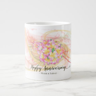 Exotische Blume Plumeria Abstrakt Art Kalligrafie Jumbo-Tasse