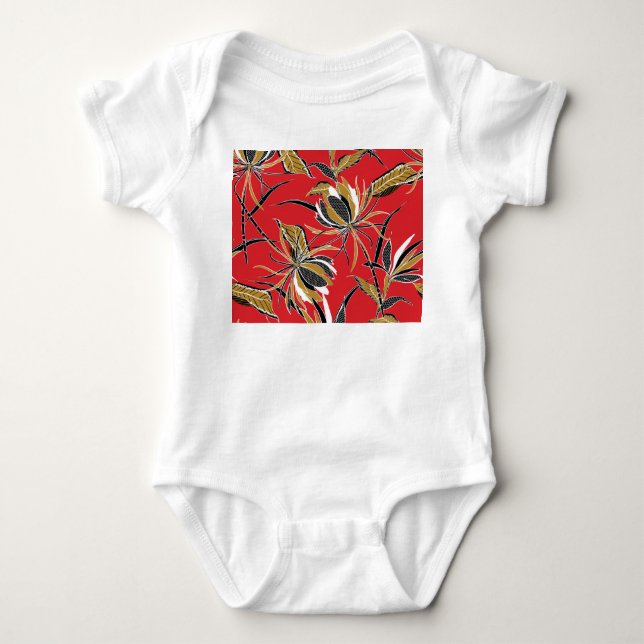 Exotische Blume: Polka Dot Vintag Baby Strampler (Vorderseite)