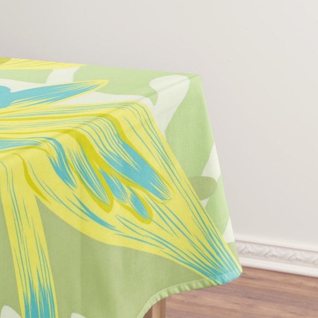 Exotische Blume Tischdecke (Yellow and Blue Floral Tablecloth!)