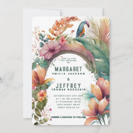 Exotische Blume Tropischer Sommerchic Hochzeit Einladung