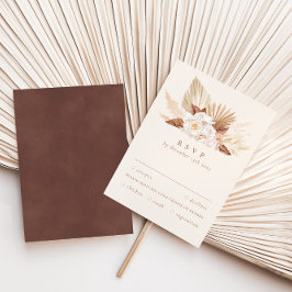 Exotische Blume und Pampas Gras RSVP Karte