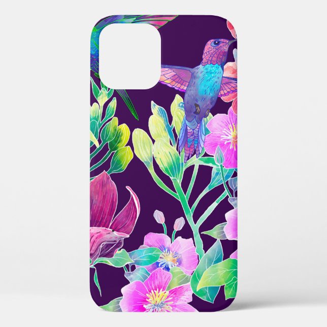Exotische Blume und Vögel Case-Mate iPhone Hülle (Rückseite)