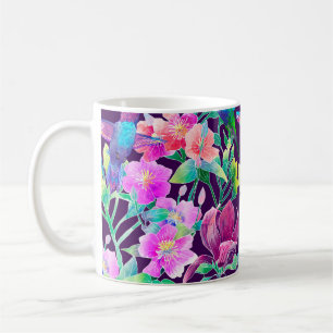 Exotische Blume und Vögel Kaffeetasse