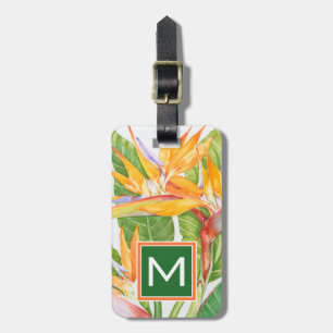 Exotische Blume Wasserfarbe Gepäckanhänger