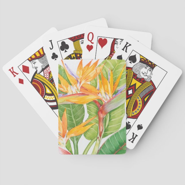 Exotische Blume Wasserfarbe Spielkarten (Rückseite)
