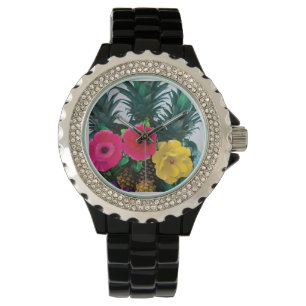Exotische Blumen Armbanduhr