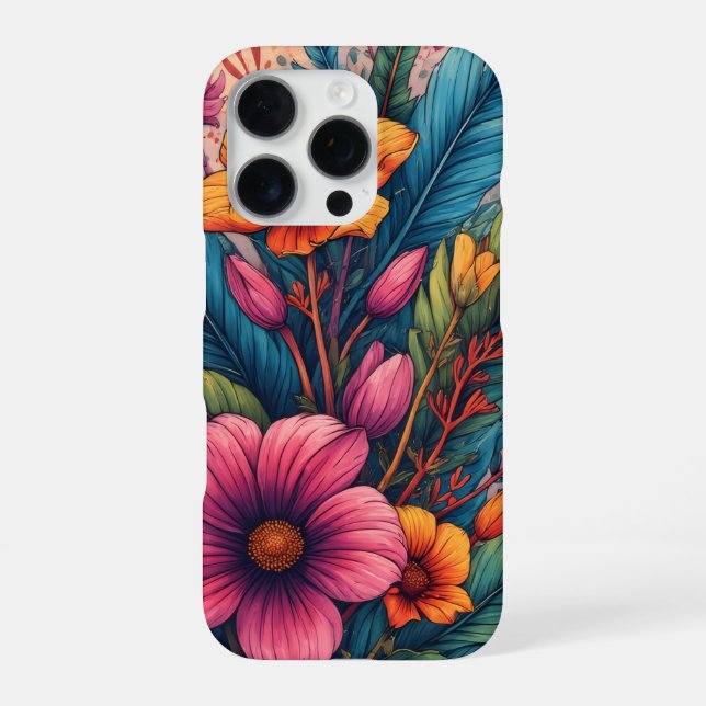 Exotische Blumen  iPhone Hülle (Rückseite)