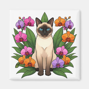 exotische Blumen Siamkatze Magnet