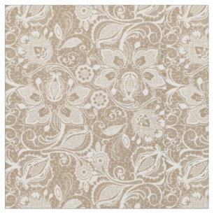 Exotische Blumenstoffe aus Burlap und Lace Stoff