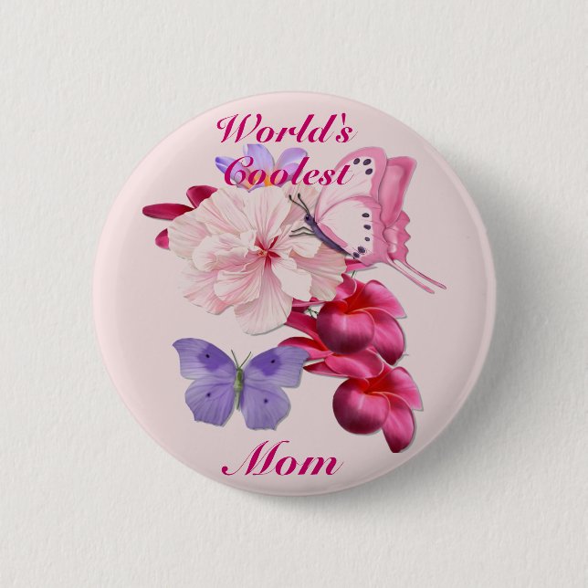 Exotische Blüte zur Mama Button (Vorderseite)