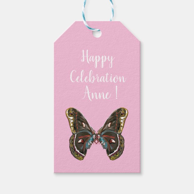 Exotische Butterfy Art Zeichnend Geschenkanhänger (Vorderseite)