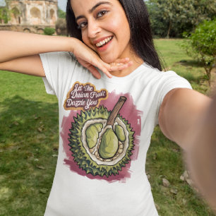 Exotische Durian Delikatesse in Rosa T-Shirt