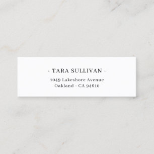 Exotische Eleganz. Minimal Typografie 07 . Mini Visitenkarte