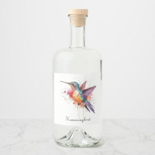Exotische, farbenfrohe Kolibri individuell anpassb Alkoholflaschenetikett