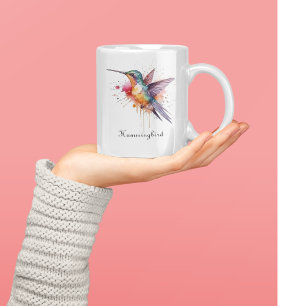 Exotische, farbenfrohe Kolibri individuell anpassb Zweifarbige Tasse