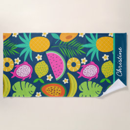 Exotische, farbenfrohe tropische Früchte nach Maß Strandtuch