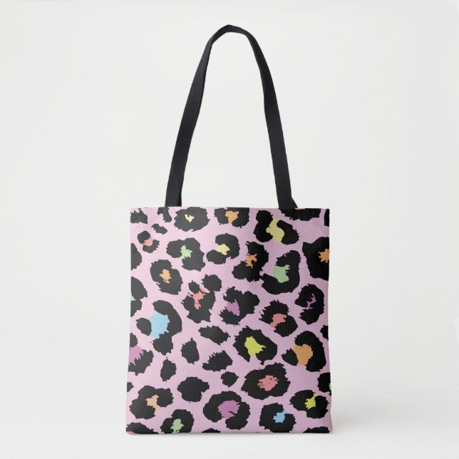 exotische, farbenfrohe Wildleopard-Design handgeze (Vorderseite)