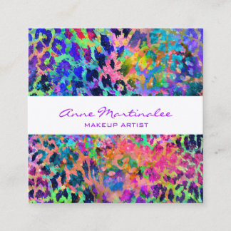 Exotische farbige Business Card am Tierdruckplatz Quadratische Visitenkarte