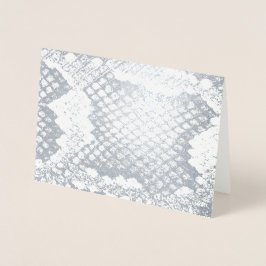 Exotische fette Schlange Hautstruktur silber Folienkarte