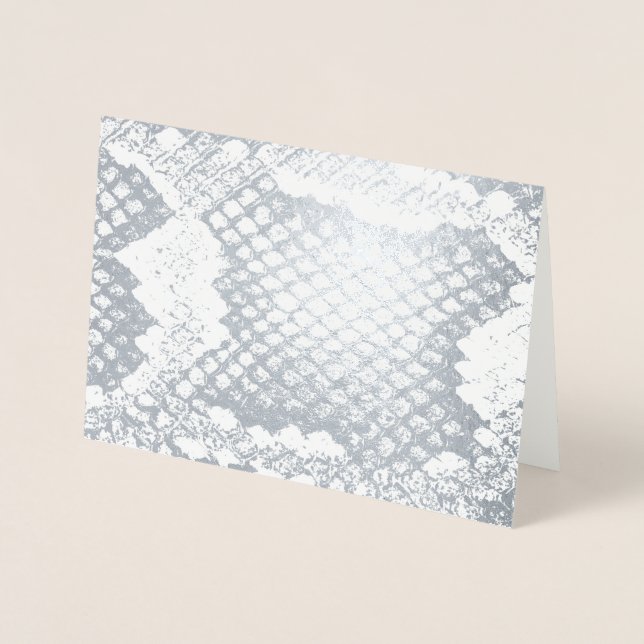 Exotische fette Schlange Hautstruktur silber Folienkarte (Vorderseite)