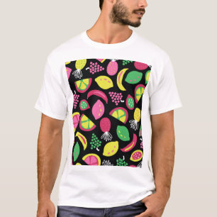 Exotische Früchte: farbenfrohes, nahtloses Muster T-Shirt