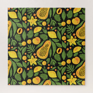 Exotische Früchte: Farbige Sommer-Nahtlos Puzzle