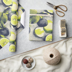 Exotische Früchte Halftone Geschenkpapier