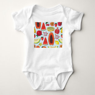 Exotische Früchte: Trendy Print nahtlos. Baby Strampler