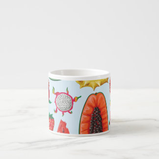 Exotische Früchte: Trendy Print nahtlos. Espressotasse