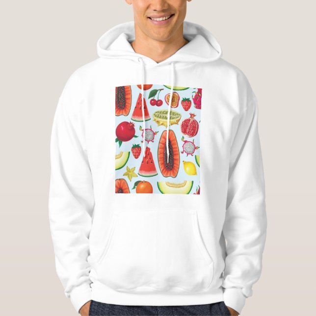 Exotische Früchte: Trendy Print nahtlos. Hoodie (Vorderseite)