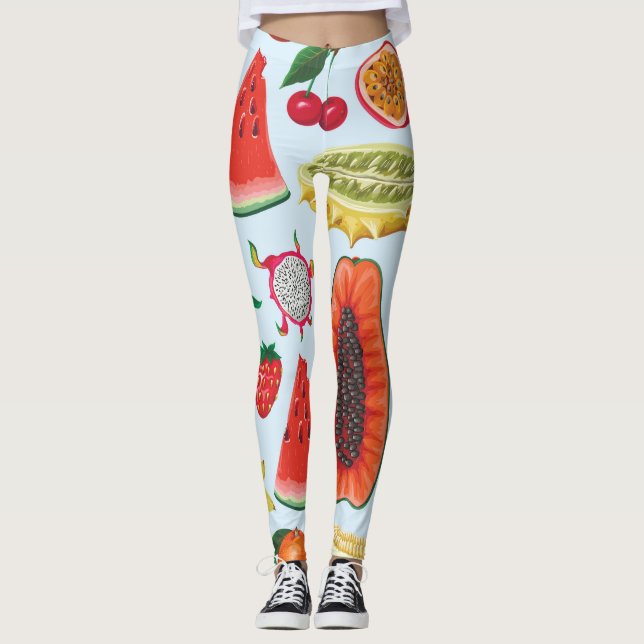 Exotische Früchte: Trendy Print nahtlos. Leggings (Vorderseite)