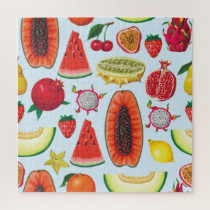 Exotische Früchte: Trendy Print nahtlos. Puzzle