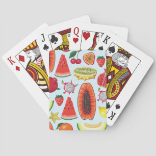 Exotische Früchte: Trendy Print nahtlos. Spielkarten