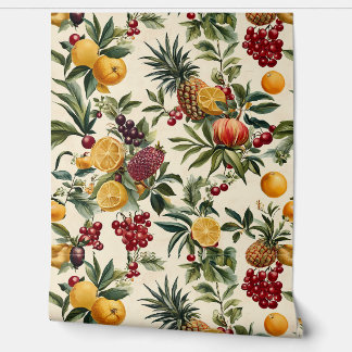 Exotische Fruchttapete - lebhafte tropische Dekora Tapete
