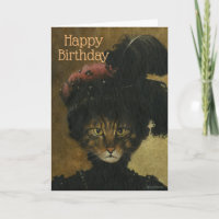 Exotische Glamour Cat Birthday Card