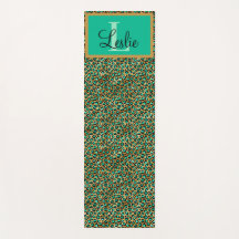 Exotische grüne Goldleoparden Mit Monogramm