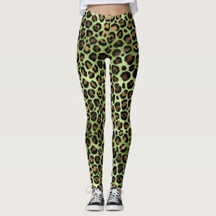Exotische grüne Leopardendrucke  Leggings