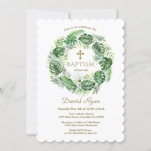 Exotische hawaiianische tropische Blätter Wreath C Einladung