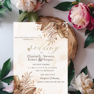Exotische Herbstblütenhochzeit Einladung