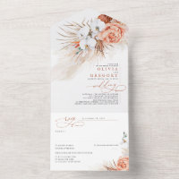 Exotische Hochzeit mit Terracotta-Blume und Pampas